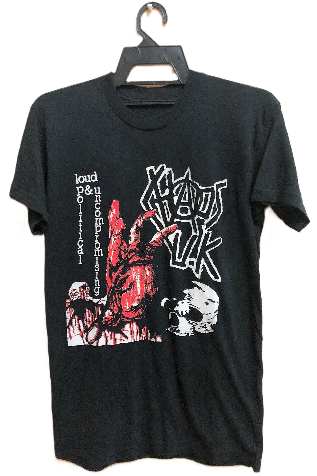 Vintage 80's CHAOS UK Punk Rock Hardcore Tour Concert Promo T