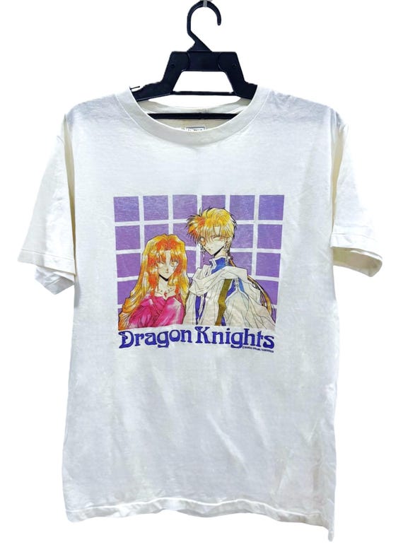 Vintage 90s Dragon Knights T-Shirt Mineko Ohkami Shinshokan Promo Tee Wings Comics Japan Anime Manga White Graphic Shirt Size L