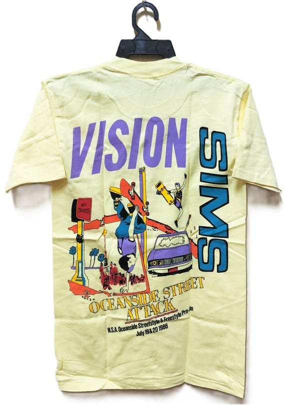 Vintage 80s 1986 VISION X SIMS SKATEBOARDS Oceanside Street Attack