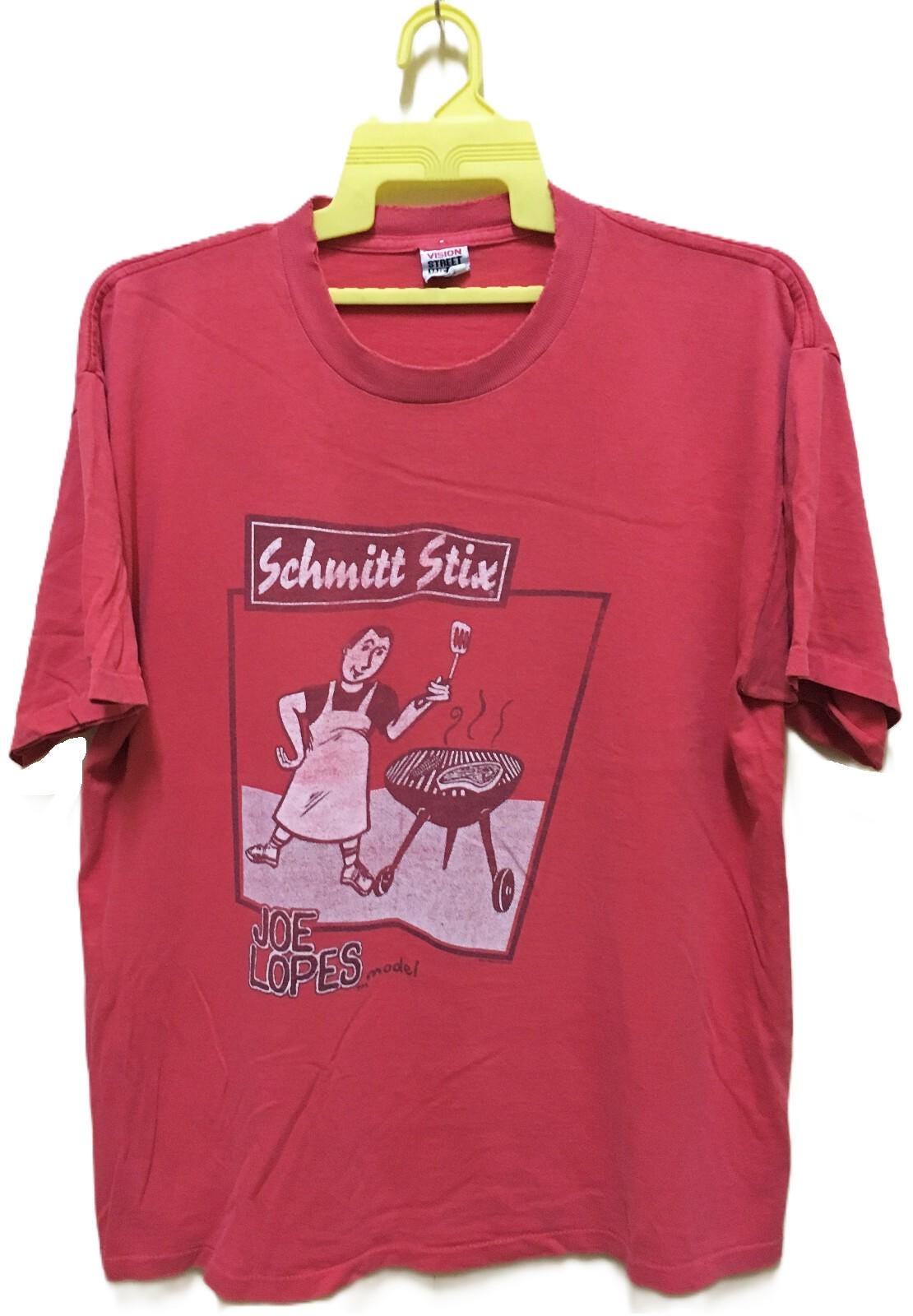 Vintage 80s 1987 SCHMITT STIX Joe Lopes Skateboards T Shirt Vision 