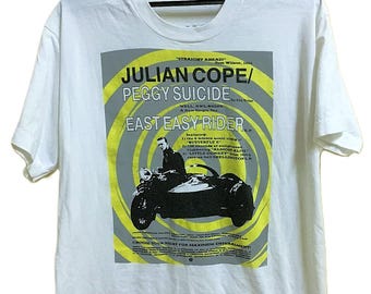 Maglietta promozionale del concerto rock del tour JULIAN COPE degli anni '90 del 1991, indie post punk