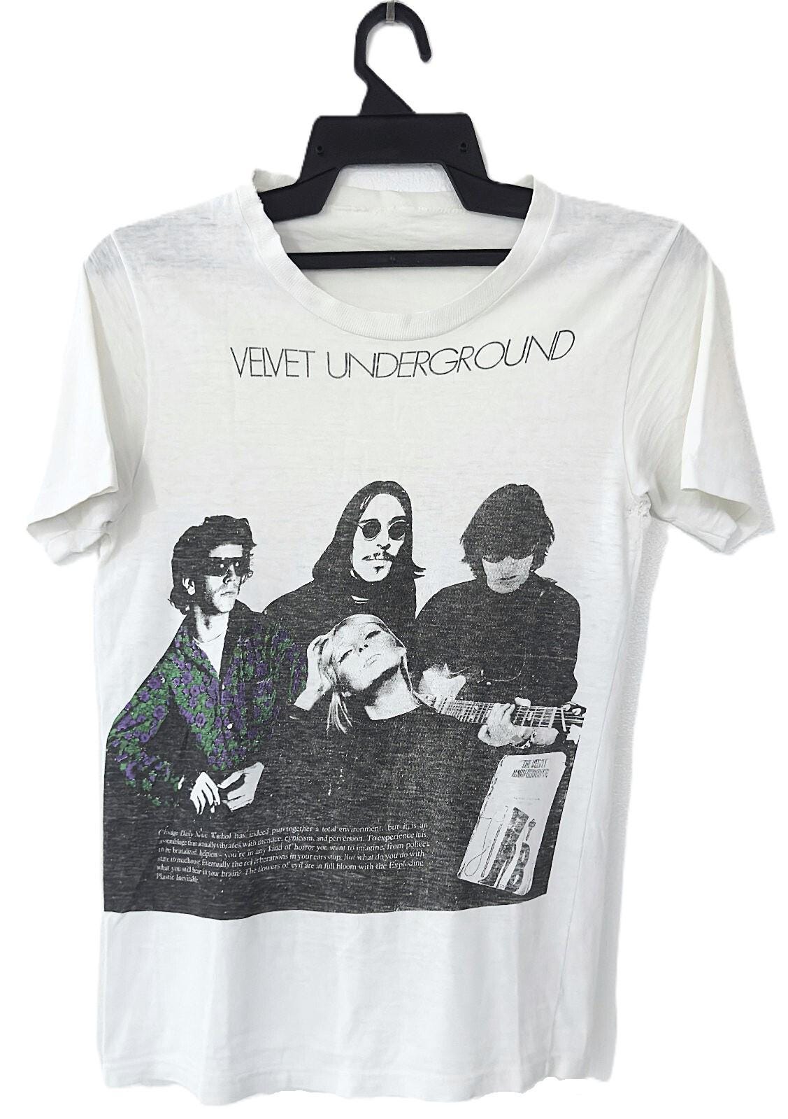Vintage 80s THE VELVET UNDERGROUND Rock Punk Tour Concert T Shirt