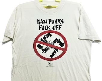 Camiseta vintage de los 90 ALTERNATIVE TENTACLES de la lucha contra el fascismo punk rock de la Quinta Columna de los Kennedys muertos