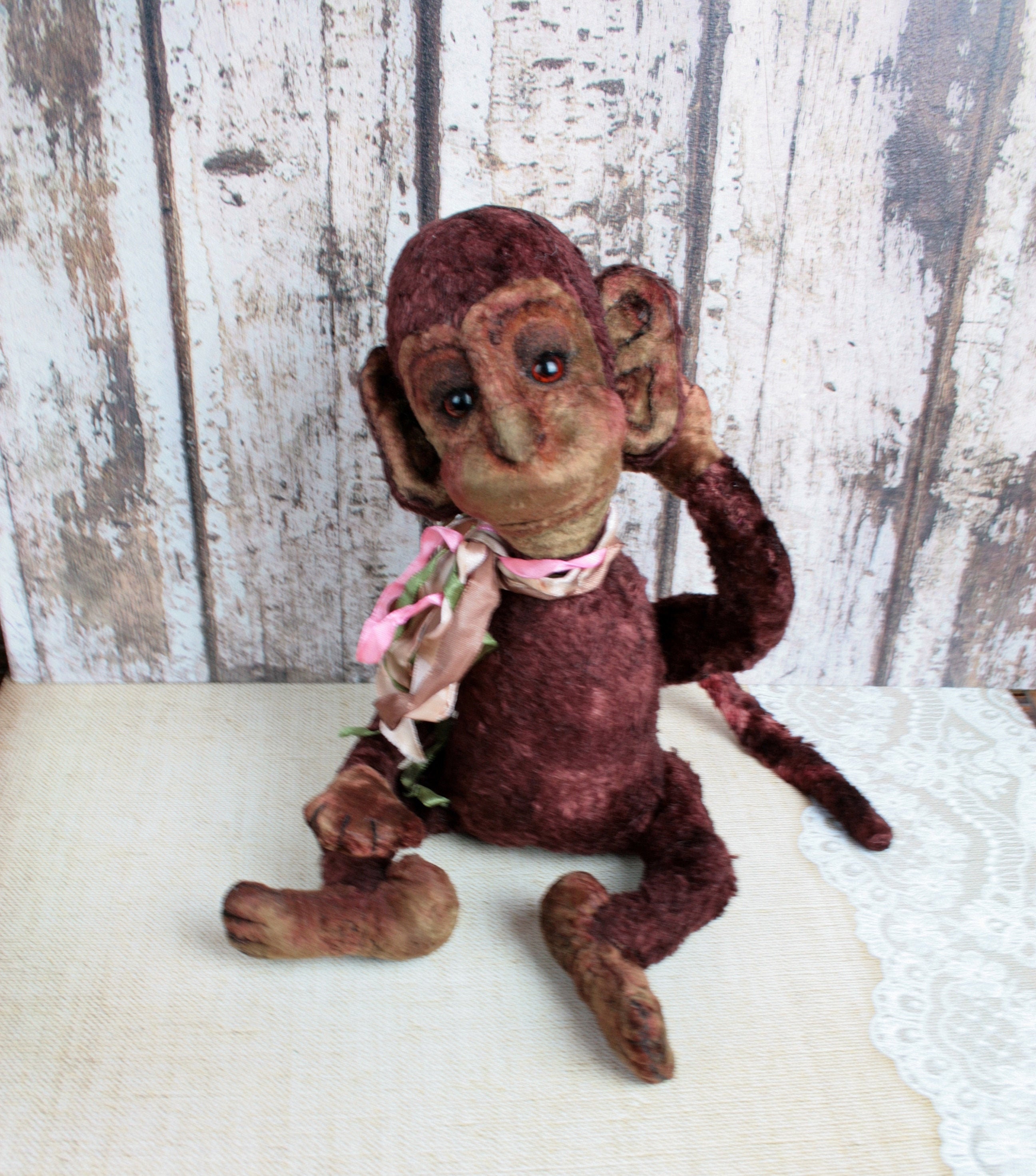 Artist teddy bear Plush teddy toy monkey OOAK stuffed Etsy
