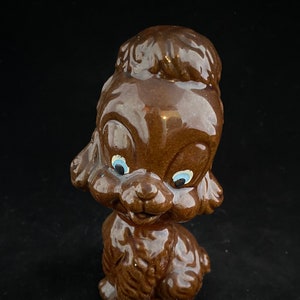 Brown Poodle / Vintage Poodle / Marked Japan Dog Statue / Redware Figurine / Mid Century Japan Figurine / Vintage Brown Poodle Dog /