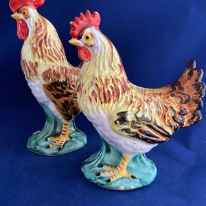 Lefton / Vintage Lefton / Lefton Ceramic Rooster and Hen / Mid-century ...