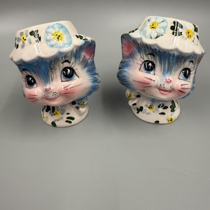Lefton / Vintage Lefton / Lefton Mid Century Miss Priss Salt and Pepper Shakers / Miss Priss / Lefton Kitten Cat Shaker Set / Miss Priss Set