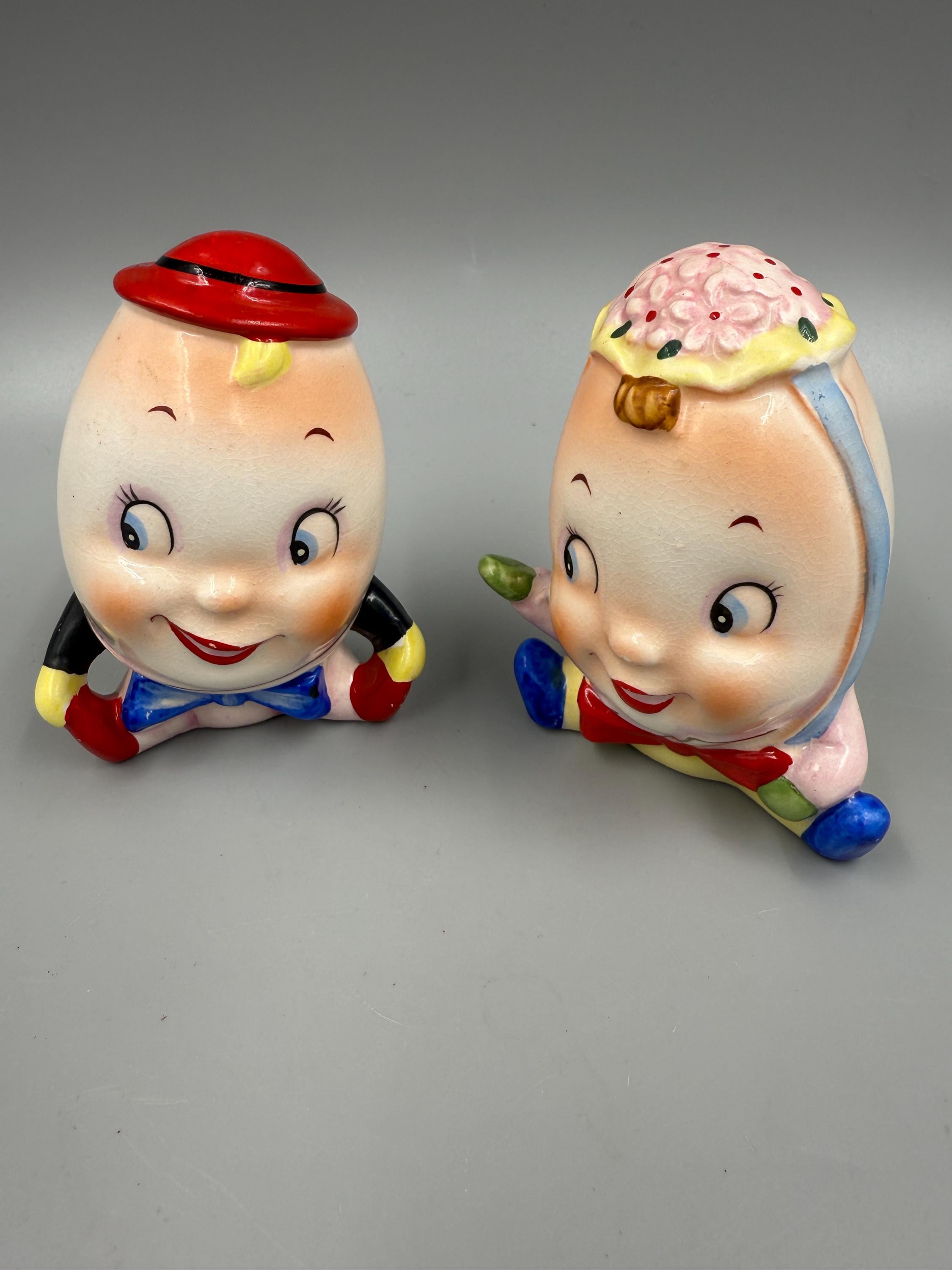 Humpty Dumpty オルゴール　陶器　オブジェ Vintage - Humpty Dumpty - Grumpy Man - Egg Shaped - Egg Head
