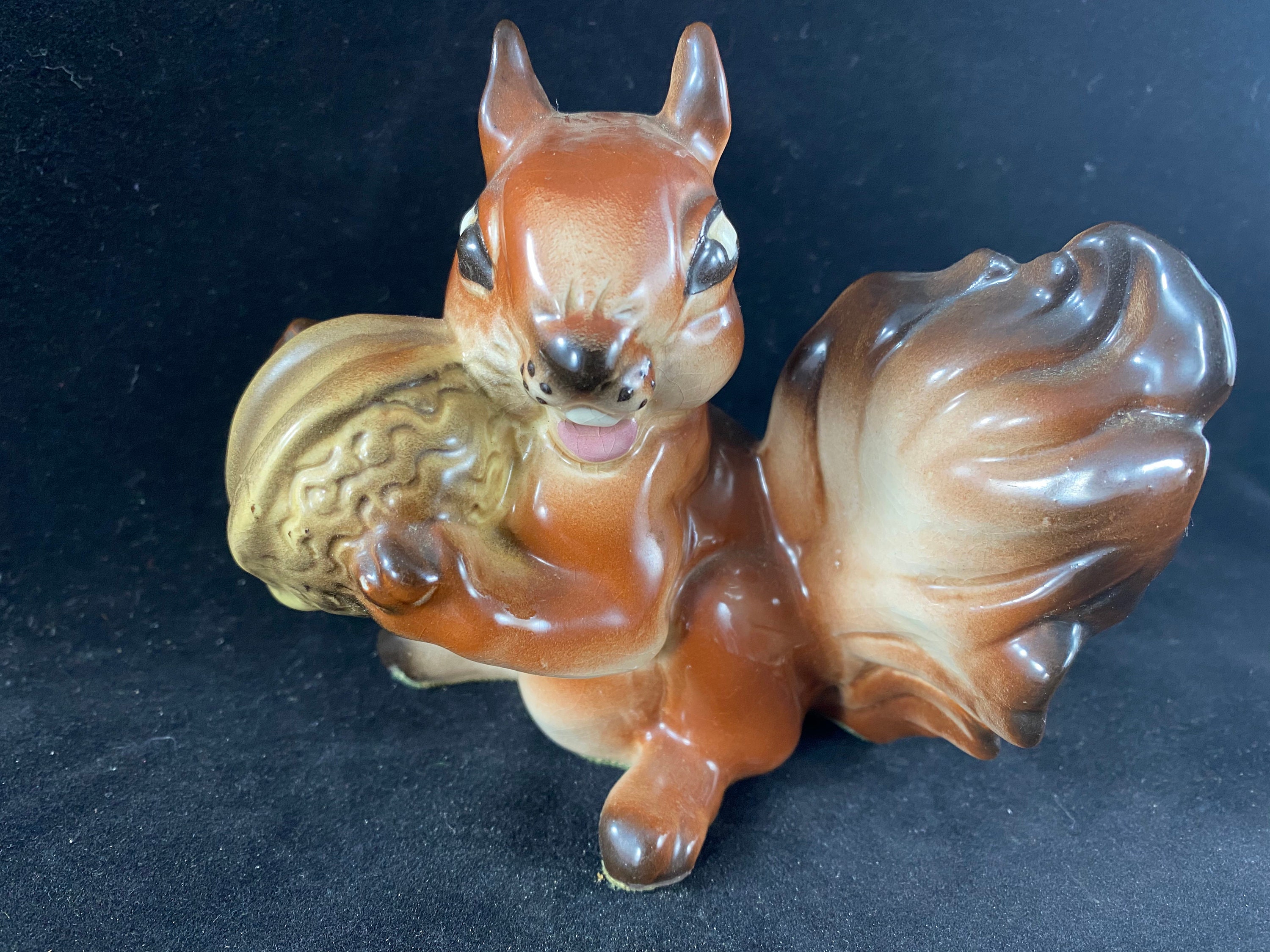 Squirrel planter trio /Vintage Ceramic Squirrel Figurines / Etsy