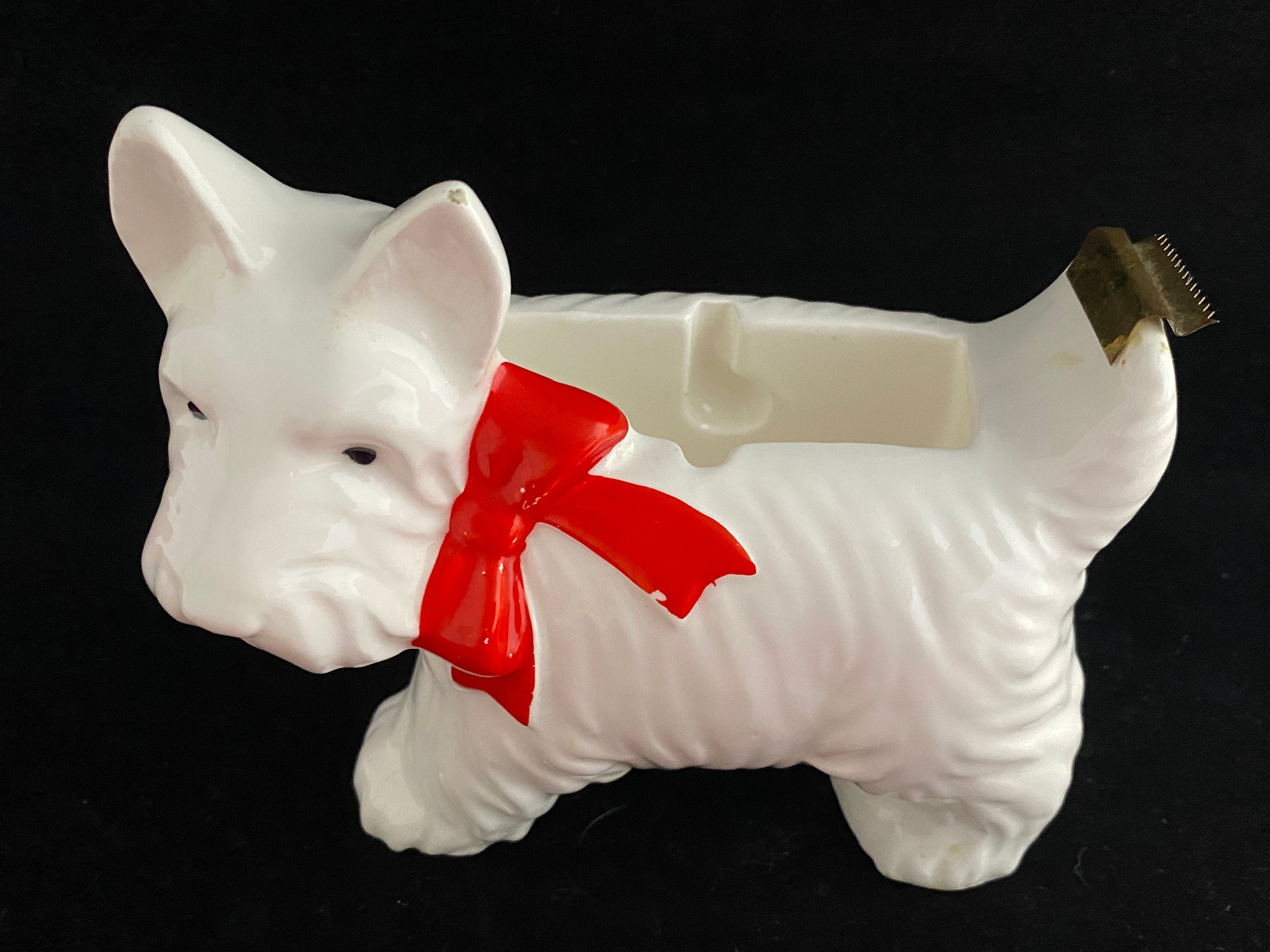 Glue & Adhesives Papercraft Vintage Tape Dispenser Ceramic Scotty dog