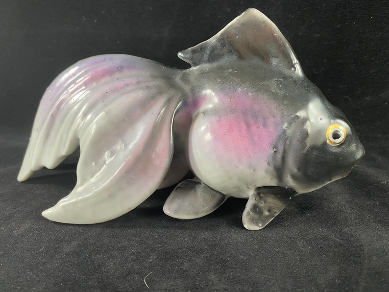 Porcelain Gold Fish Vintage Made in Japan Koi Fish Ceramic Porcelain