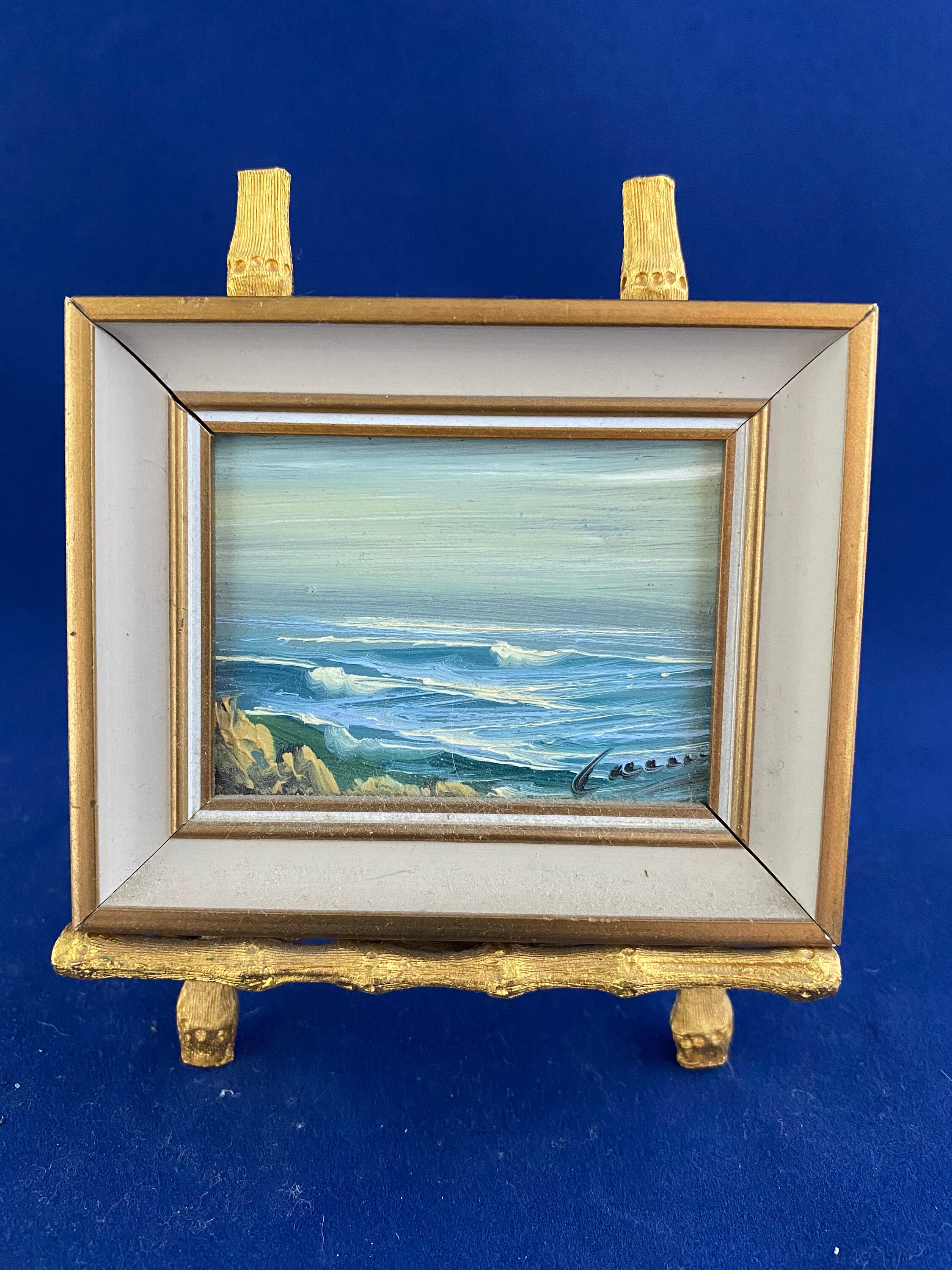 Miniature Oil Painting / Vintage Made in Spain Signed Oil Etsy