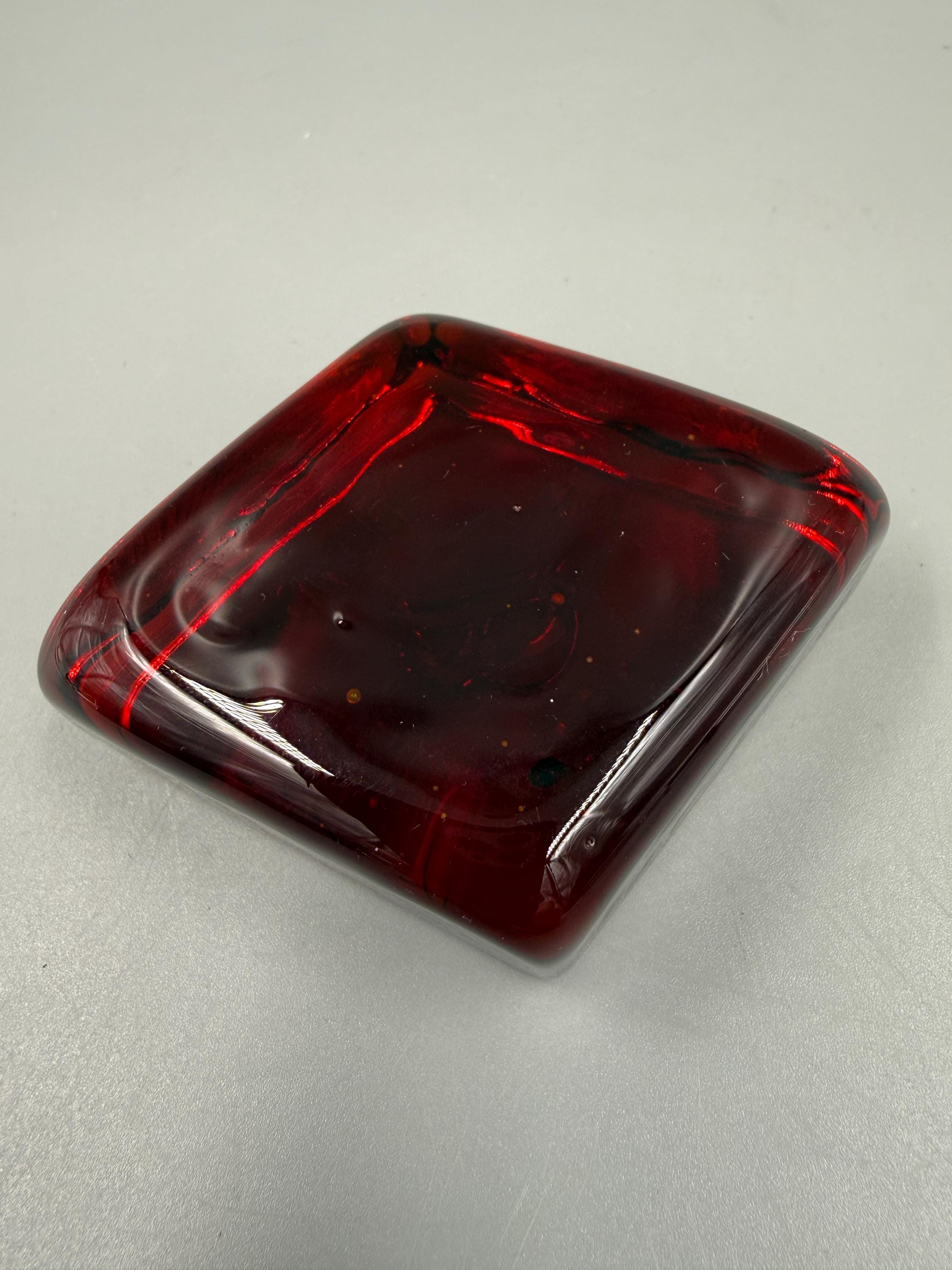 Ruby Paperweight Boyd Crystal Art Glass Ruby Red Paperweight Advertising Embossed B ...