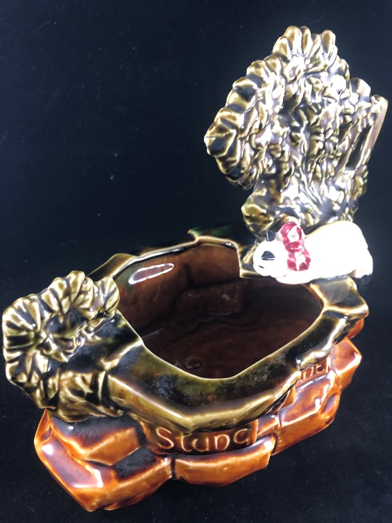 Vintage McCoy Pottery / Cat at the well / McCoy vase planter / Etsy