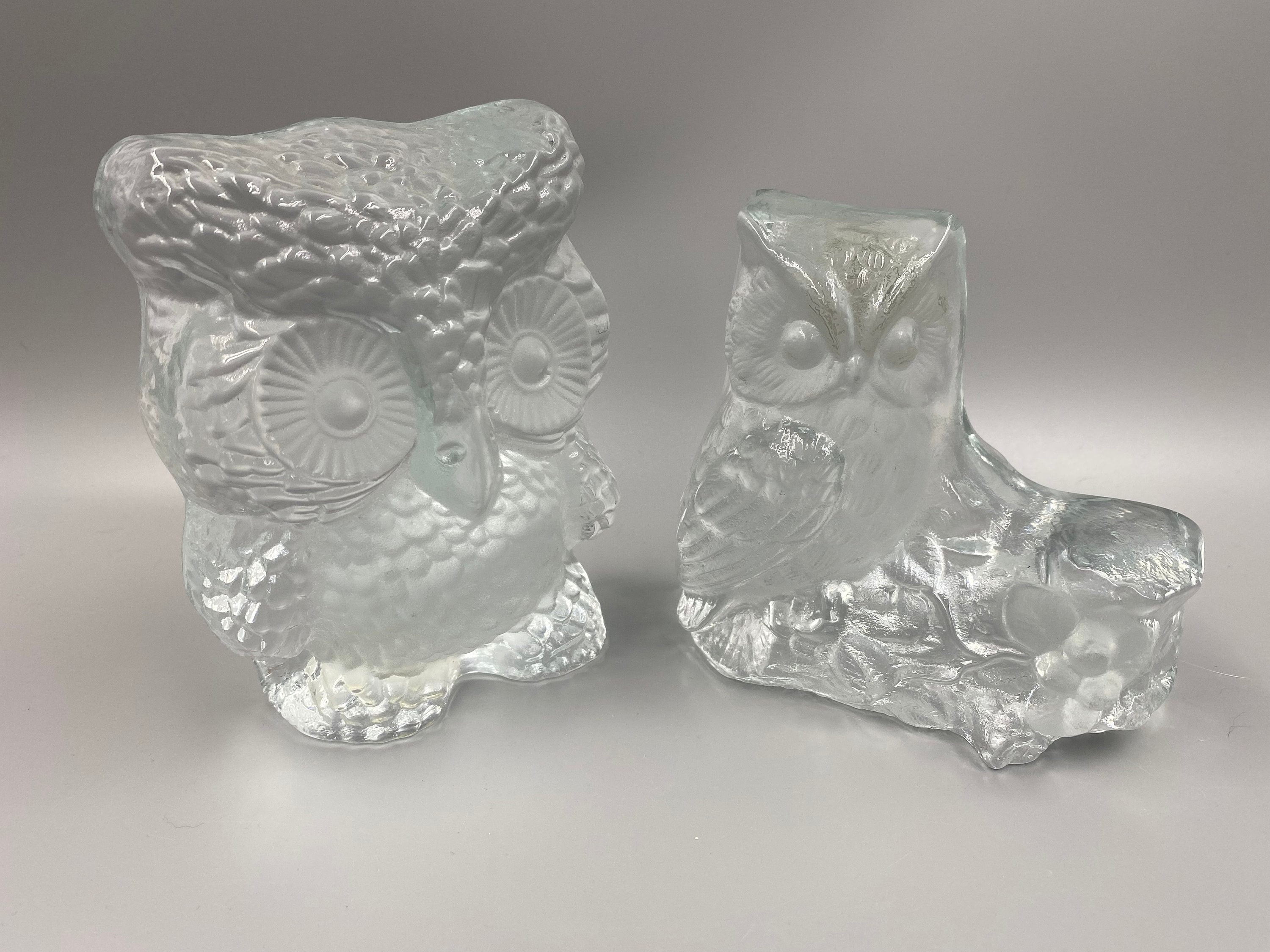 Owl / Glass Owl / Viking Glass / Vintage Viking Glass / Viking Clear Glass Owl Paperweight / Vintage