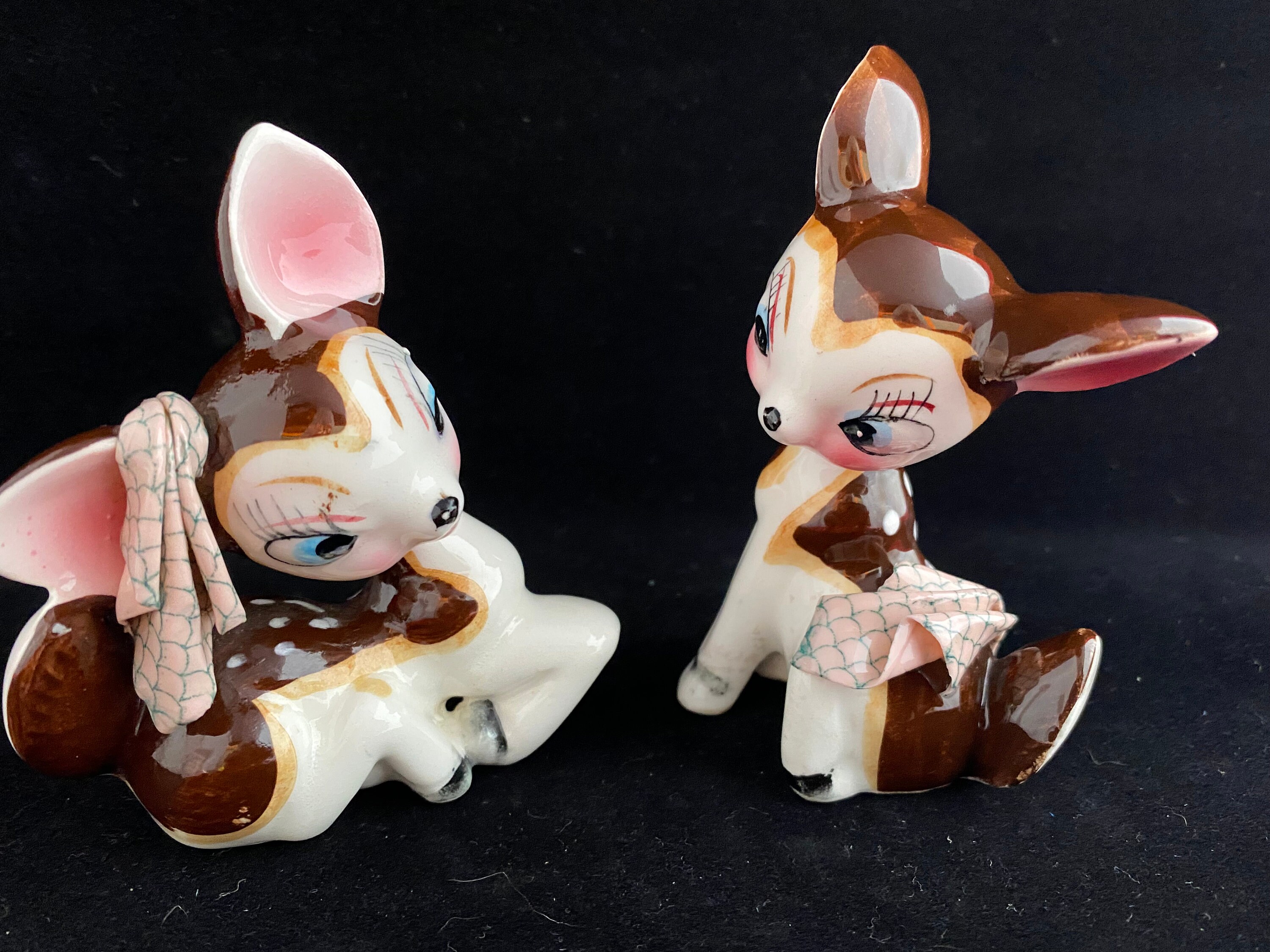 Deer / Vintage Ceramic Fawns / Japan Ceramic Set Fawns / Mid Etsy