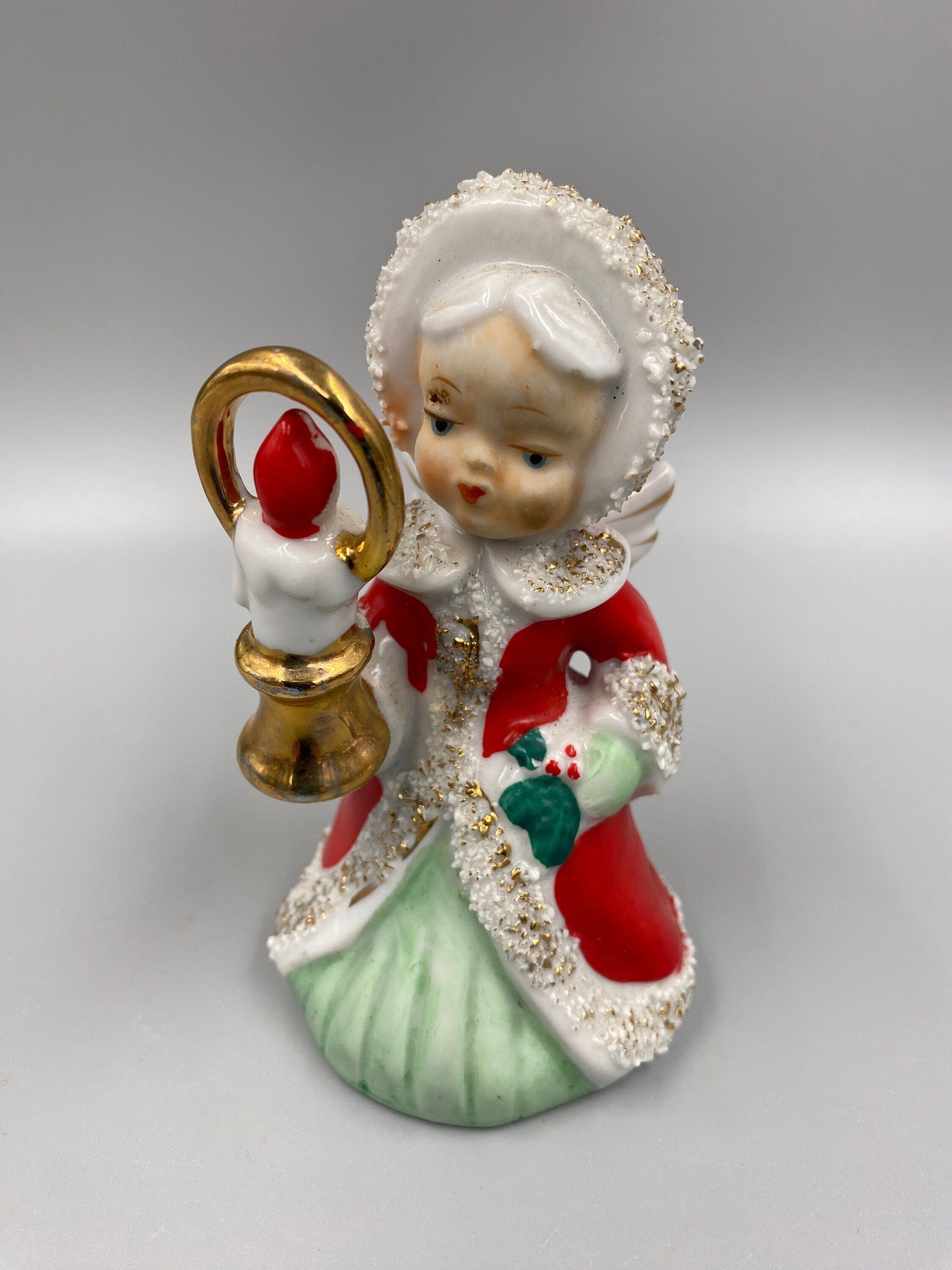 Christmas Angel Red Dress Gift Spaghetti Figurine 5