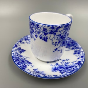 Shelley / Shelley China / Vintage Miniature Shelley Dainty Blue Pattern Cup and Saucer / Miniature Cup and Saucer / Marked Shelley England