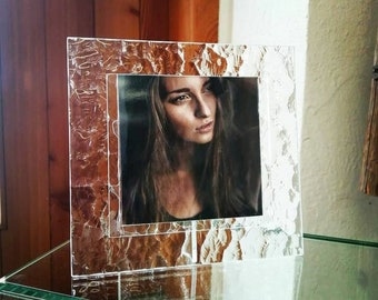 Glasbilderrahmen | Ornamentglas | Bild wechselbar | Fotorahmen | Glasrahmen | Rahmen | hängend | stehend |für Bildgrößen bis 30x30cm möglich