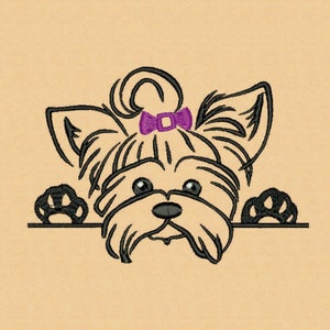 Yorkshire Terrier machine embroidery design 7&#39;&#39; 6&#39;&#39; 5&#39;&#39; 4.5&#39;&#39; 4&#39;&#39; 3.5&#39;&#39; 3&#39;&#39;, Instant download, Machine embroidery yorkie puppies designs