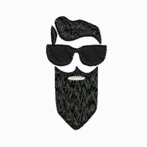 Bearded man face machine embroidery design, Hair stylist designs, man with beard, man with moustache, for barbershop, hairdressing salon