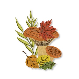 Chanterelle mushroom embroidery Machine embroidery designs mushrooms Fungi for baby blanket napkin tablecloth garden flag bath kitchen towel