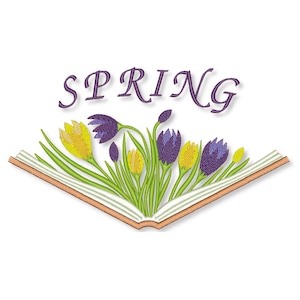Quiet book machine embroidery designs Magic book machine embroidery designs Spring motif for pillow baby blanket shopper school backpack