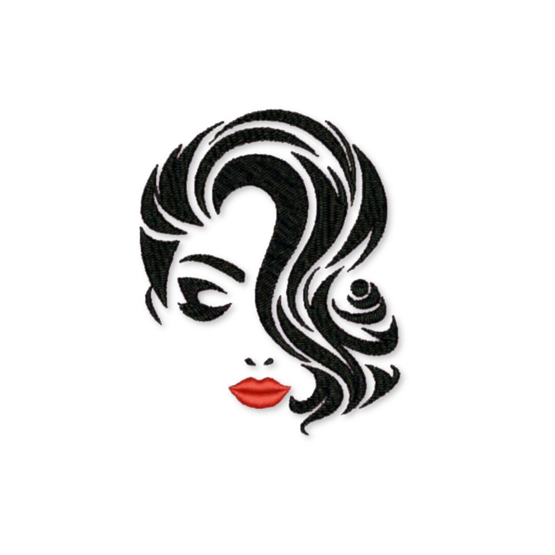 Machine Embroidery Girl With Long Hair Girl Face Embroidery Design