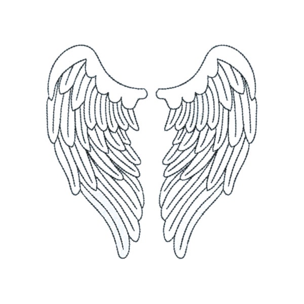 WINGS Separate designs RIGNT&LEFT machine embroidery design, Modern boho embroidery designs, Angel wings