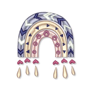 Rainbow embroidery pes Boho rainbow embroidery design Boho machine embroidery designs for pillow jacket jeans t-shirt baby blanket bibs