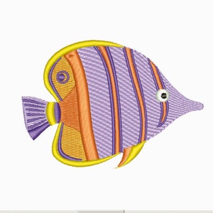 Tropische Fisch-Stickmotive. Angel-Stickmotive. Maschinenstickerei für Babydecken, T-Shirts, Kissen, Servietten, Taschentücher, Taschen