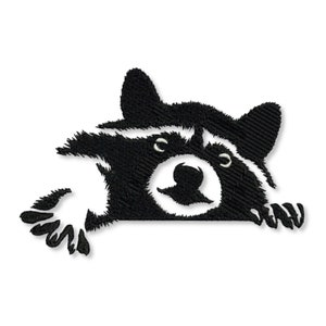 Raccoon machine embroidery design, raccoon face embroidery design, raccoon pattern, forest animals, for jean jackets bibs blanket pillows
