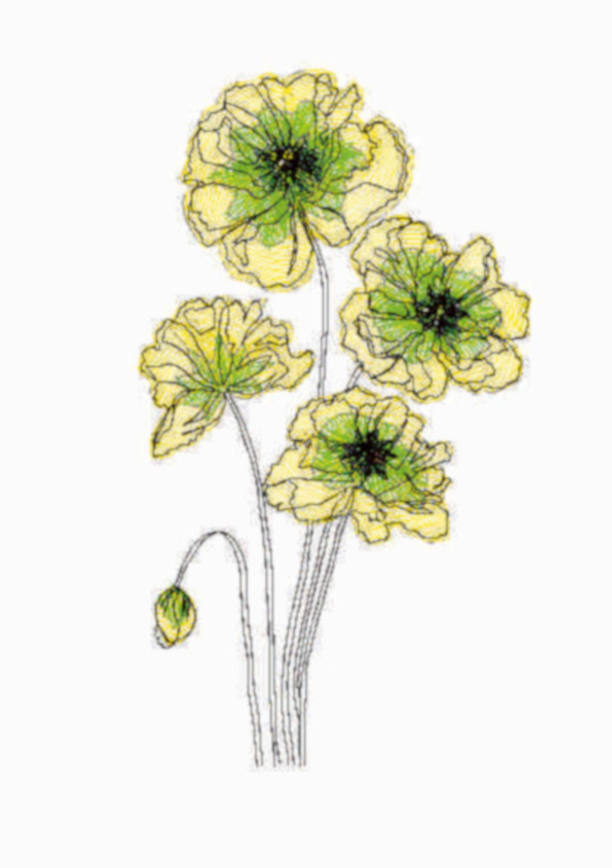 POPPIES machine embroidery design 7'' 6'' Etsy