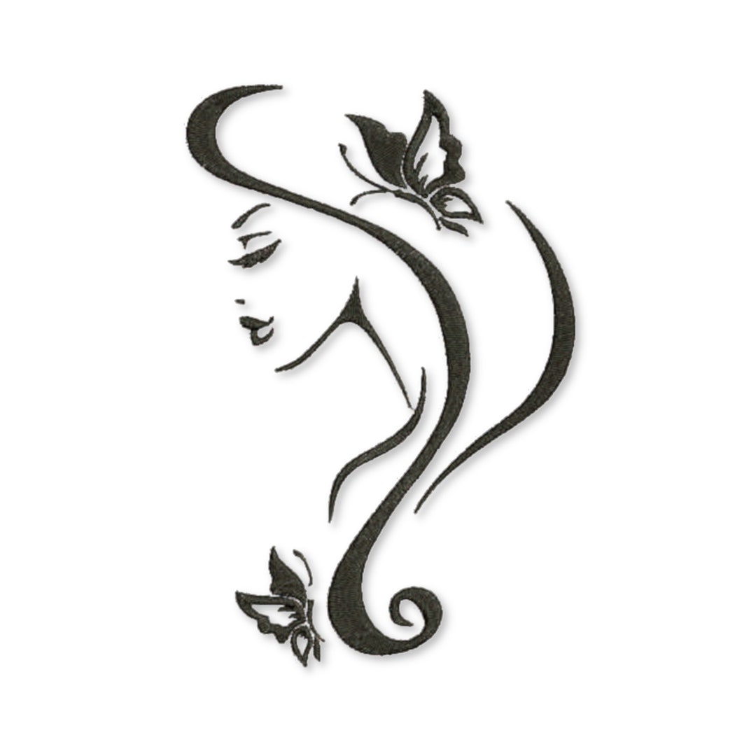 Machine Embroidery Designs Beautiful Girl With Long Hair Girl Face