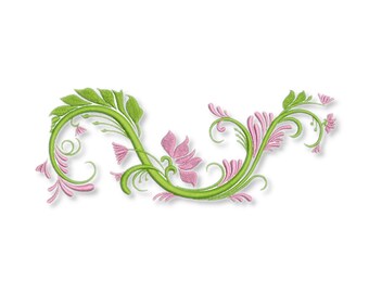 Floral border embroidery design Flower circle embroidery design Floral fragment embroidery designs for table runners clothes napkins towels