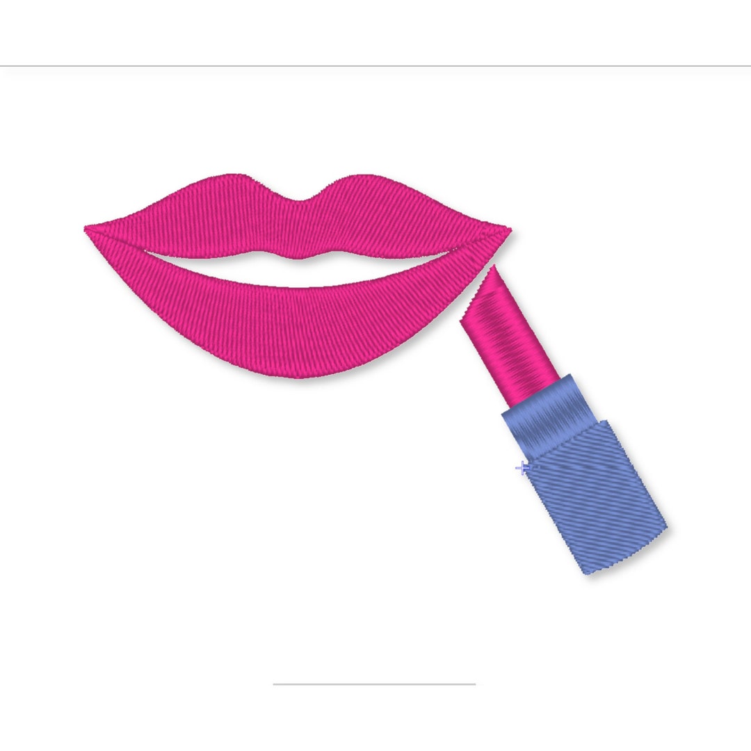 Lipstick Embroidery Design Lips Embroidery Design Lips Etsy