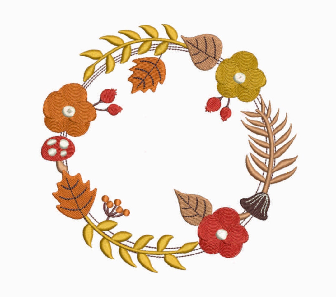 Autumn Frame Machine Embroidery Leaves Frame Embroidery Fall Frames ...