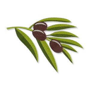 Olive branch embroidery design Olive leaf embroidery Machine embroidery designs for kitchen towels Olive leaves embroidery for tableclothes