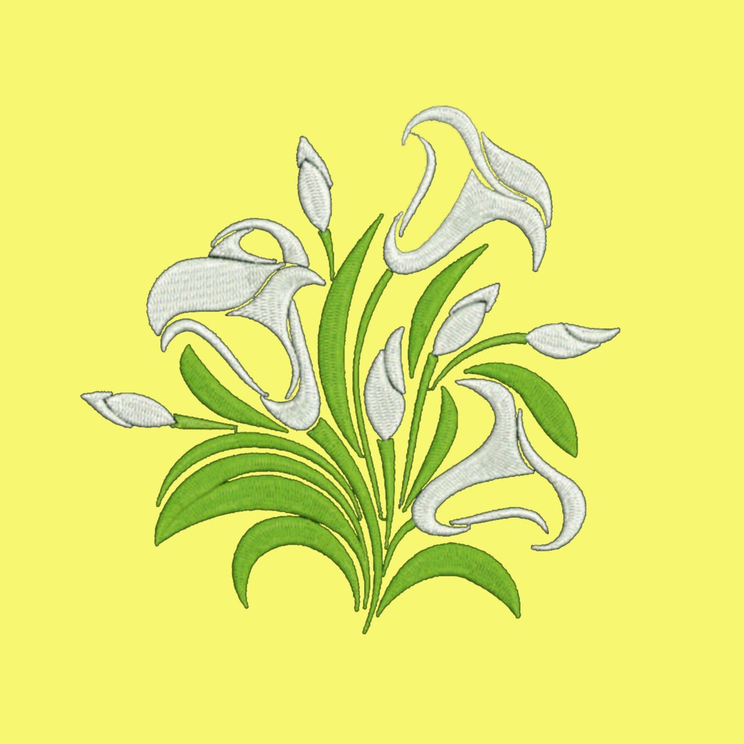 Calla Lily Embroidery Pattern, Calla Lily Embroidery for Sweaters