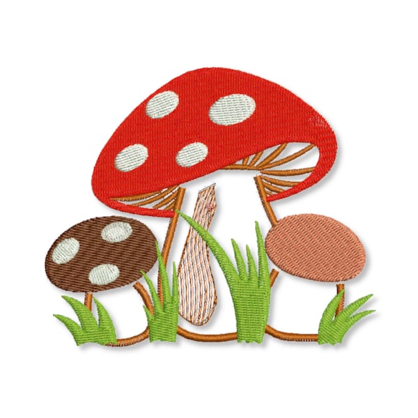 MUSHROOMs Merry 7''6''5''4''3.5''3''2.5'' machine embroidery design, dst, exp, hus, pes, jef, vp3, xxx, sew embroidery designs