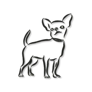 Chihuahua machine embroidery design, Chihuahua embroidery pattern, Puppies, Dogs, Pets, for garden flag, napkins, shoppers, baby blankets
