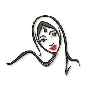 Girl machine embroidery design, Instant download, 10 formats, Girl embroidery design