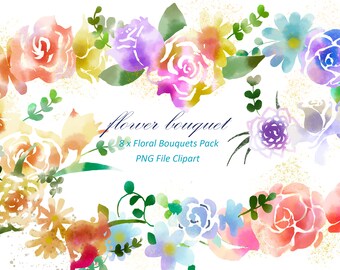 8x Floral Bouquets, Floral Png, Flowers Png File, Floral Bouquets Png, Colorful Png, Colorful Flower, Wedding Floral Png, Flowers  Png