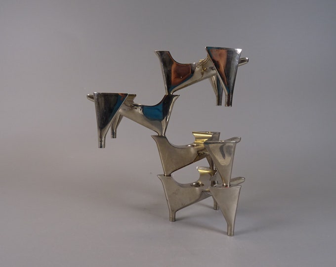 4 x Hammonia Motard candlesticks, candle holders, bird flight model from the 1970s