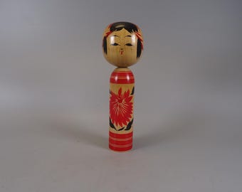 Kokeshi doll wooden figure from Japan vintage, 70s -80s