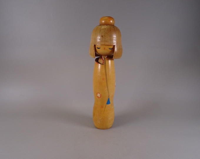 Kokeshi doll wooden figure from Japan vintage, 70s -80s