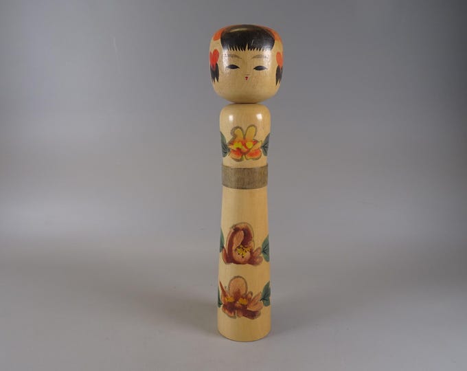 Kokeshi doll wooden figure from Japan vintage, 70s -80s
