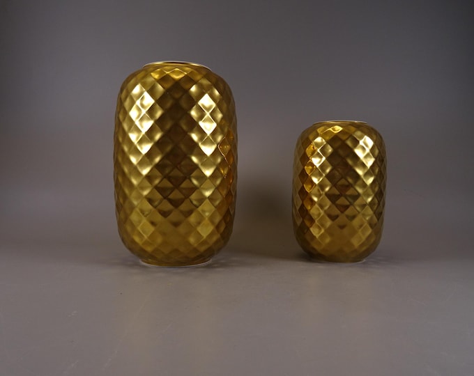 Set of 2 Thomas Porcelain Vase Design, 80s Made in Germany Mid-Century Pop Art Vase