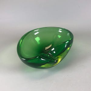 Murano Glass Ashtray, Made in Italy 1970s Green