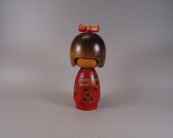 Kokeshi doll wooden figure from Japan vintage, 70s -80s
